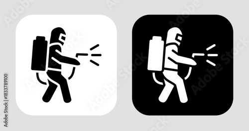 Exterminator Icon In Black and White Glyph Style