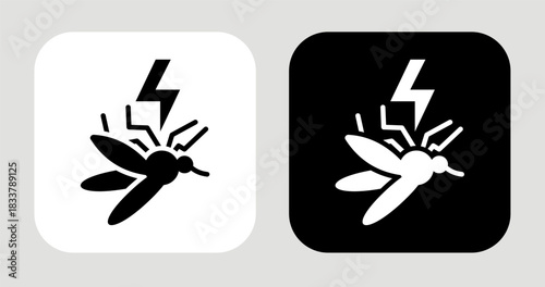 Dead Mosquito Icon In Black and White Glyph Style