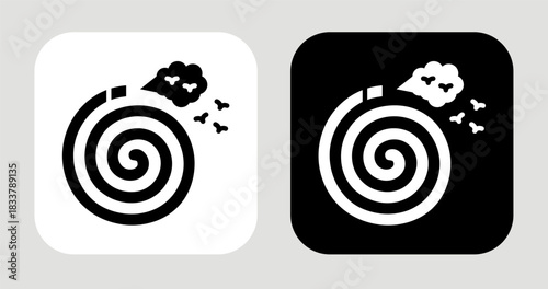 Mosquito Coil Icon In Black and White Glyph Style