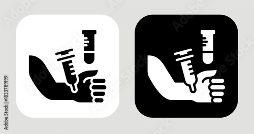Blood Test Icon In Black and White Glyph Style