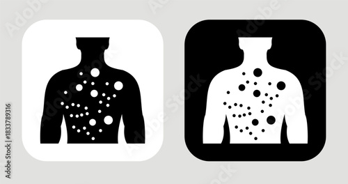 Rash Icon In Black and White Glyph Style
