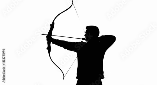 Man Archery Silhouette Focus.
