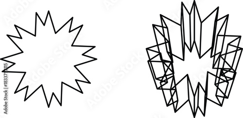 Complex Spiky  Folding Animation: Abstract  Shape to Dense  Structure.