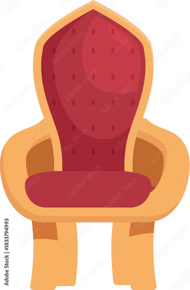 Obraz premium Luxurious golden throne with red upholstery symbolizing royalty, power, and authority