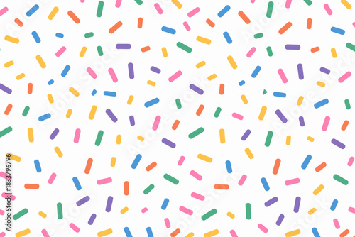 Colorful Sprinkles Pattern on White Background