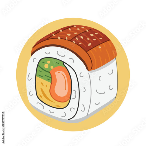 Unagi sushi roll japanese food
