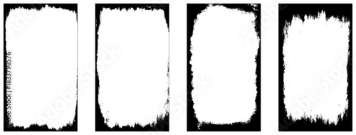 Grunge rectangle border set .Grunge style with brush stroke grunge frame.