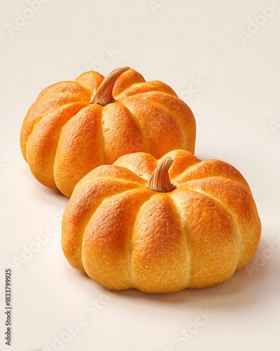 Wallpaper Mural Pumpkin-shaped bread buns isolated Torontodigital.ca