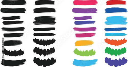 Colorful brush strokes arranged in vertical columns showcasing varied hues and textures