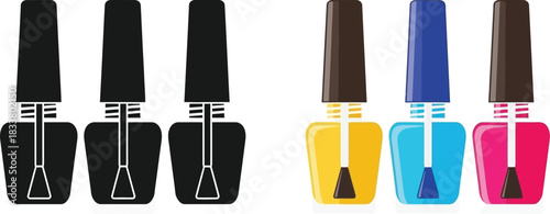 Collection of nail polish bottles in various colors and styles displayed