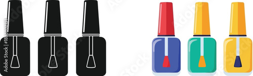 A collection of nail polish bottles in varying colors and designs