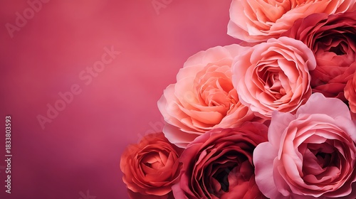 A beautiful arrangement of pink roses against a soft, muted background, conveying elegance and romance.