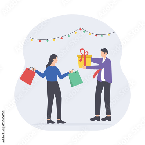 Holidays Shopping Vector Flat Style Icon EPS 10 File