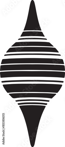 Abstract geometric shape with horizontal lines pattern