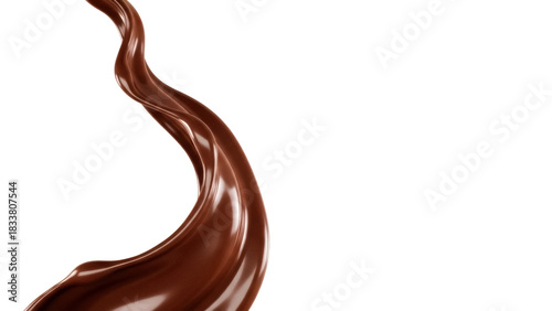 Delicious chocolate swirl isolated PNG on transparent background, rich brown liquid dessert element for food and beverage design projects
