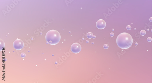 Editable pink and purple bubble vector illustration, pastel gradient abstract foam design