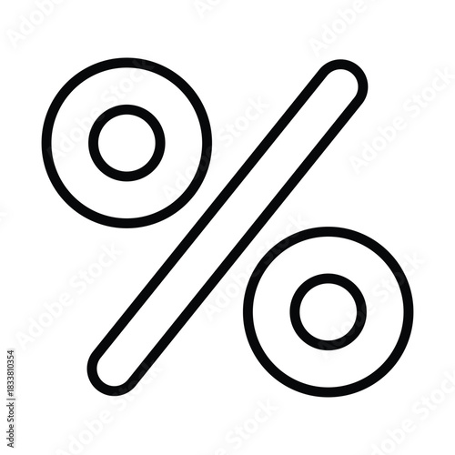 Percentage symbol icon for financial rate, discount, and sales isolated on white background, Vector