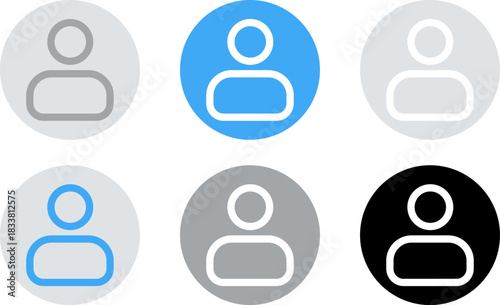 Collection of user profile icons in various colors and styles