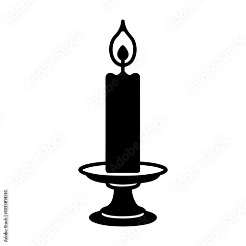Decorative Candlelight Icon Isolated on White.