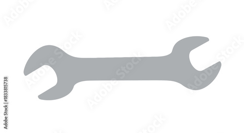 Simple Illustration of a Spanner on White Background