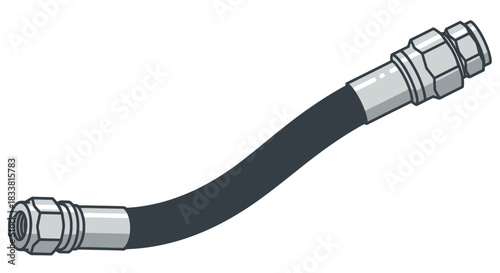 Flexible Hydraulic Hose with Metal Fittings, Connector for Fluid Transfer System