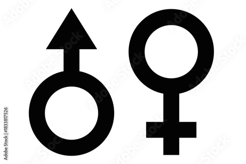 Male and Female gender symbol signs. Sex gender symbol icon. Vector illustration isolated on white background.