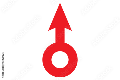 Male gender symbol icon. Sex red mars gender symbol. Vector illustration isolated on white background.
