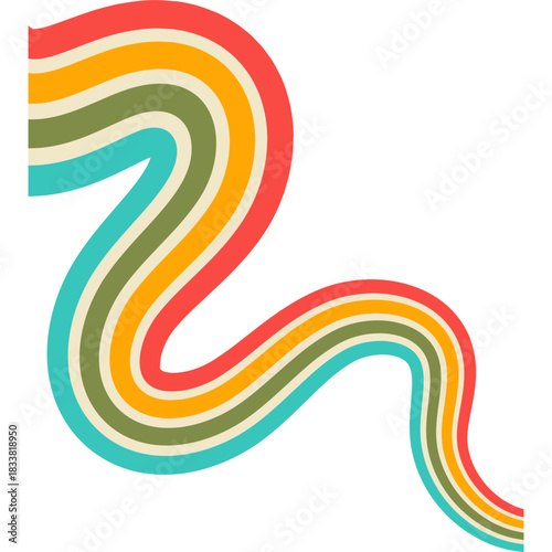 Retro Wavy Rainbow Decoration