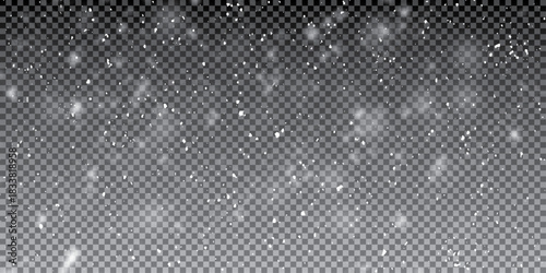 Snow blizzard, vector snow background. Snow png. Snowflakes, snowfall. White snowflakes fly in the air. Snow flakes.  background.
