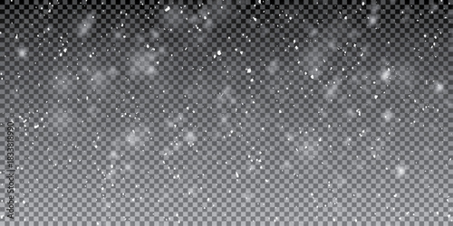 Snow blizzard, vector snow background. Snow png. Snowflakes, snowfall. White snowflakes fly in the air. Snow flakes.  background.