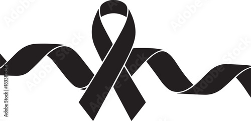 World aids day black ribbon symbol awareness hope solidarity against hiv support concept