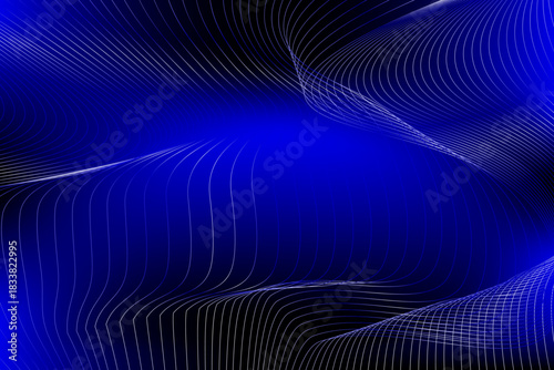 Abstract 3D Curved Line Background Deep Blue Tech Grid Pattern
