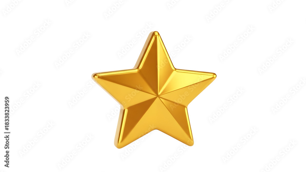 Fototapeta premium Glossy Gold 5-Point Star.transparent png