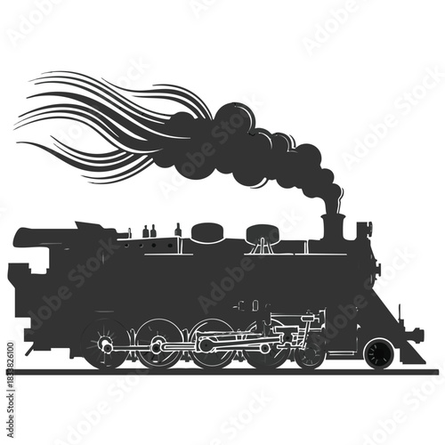 Steam Train Engine Silhouette