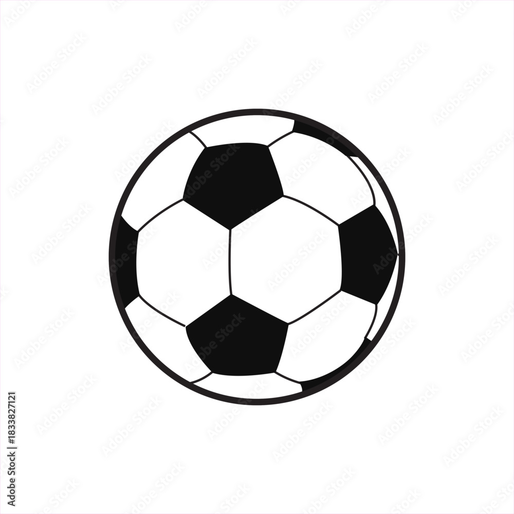 Fototapeta premium Classic black and white soccer ball illustration