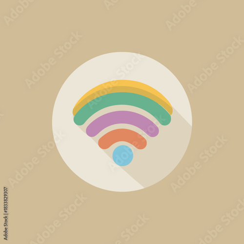 A minimal flat design icon of an orange RSS feed symbol