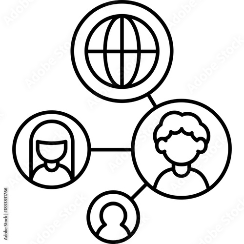 Line Art Network Connection Icon