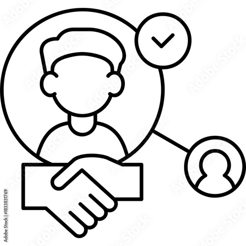 Line Art Accept Invitation Icon