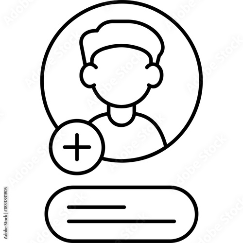 Line Art Follow Profile Icon