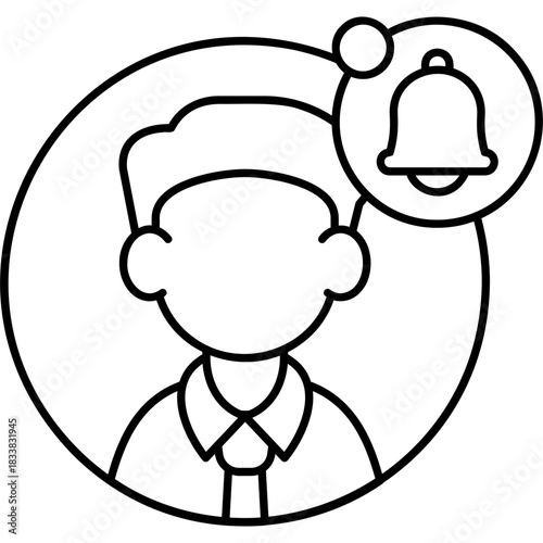 Line Art Profile Update Notifications Icon