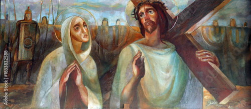 4th Stations of the Cross, Jesus meets His Mother, National Shrine of Saint Joseph in Karlovac, Croatia