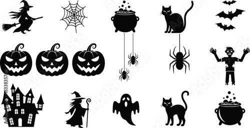 Wild Turkey Male Bird Black Silhouette Vector, Strutting with Fully Fanned Tail and Feathers, Standing in Grass, Thanksgiving Holiday Season or Game Animal Mascot Graphic