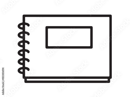 Notebook in silhouette white background.