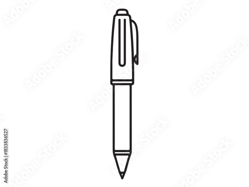  Pen in silhouette white background..