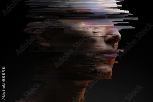 Fragmented portrait reveals complex layers of identity through d