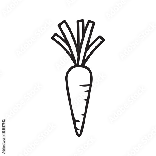Radish food outline icon natural vitamin black design.