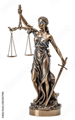 Lady Justice Statue Isolated on Background
