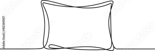 pillow illustration in continuous line style. lines, unique, minimal concept. for icons, symbols, signs. one line Icon drawing
