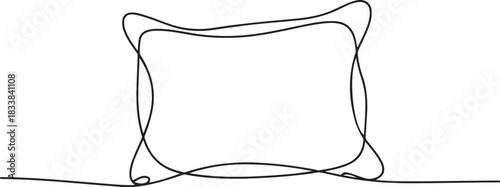 pillow illustration in continuous line style. lines, unique, minimal concept. for icons, symbols, signs. one line Icon drawing