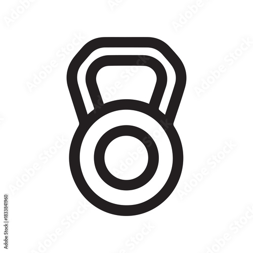 Dumbbell gym outline icon training strong healthy design.